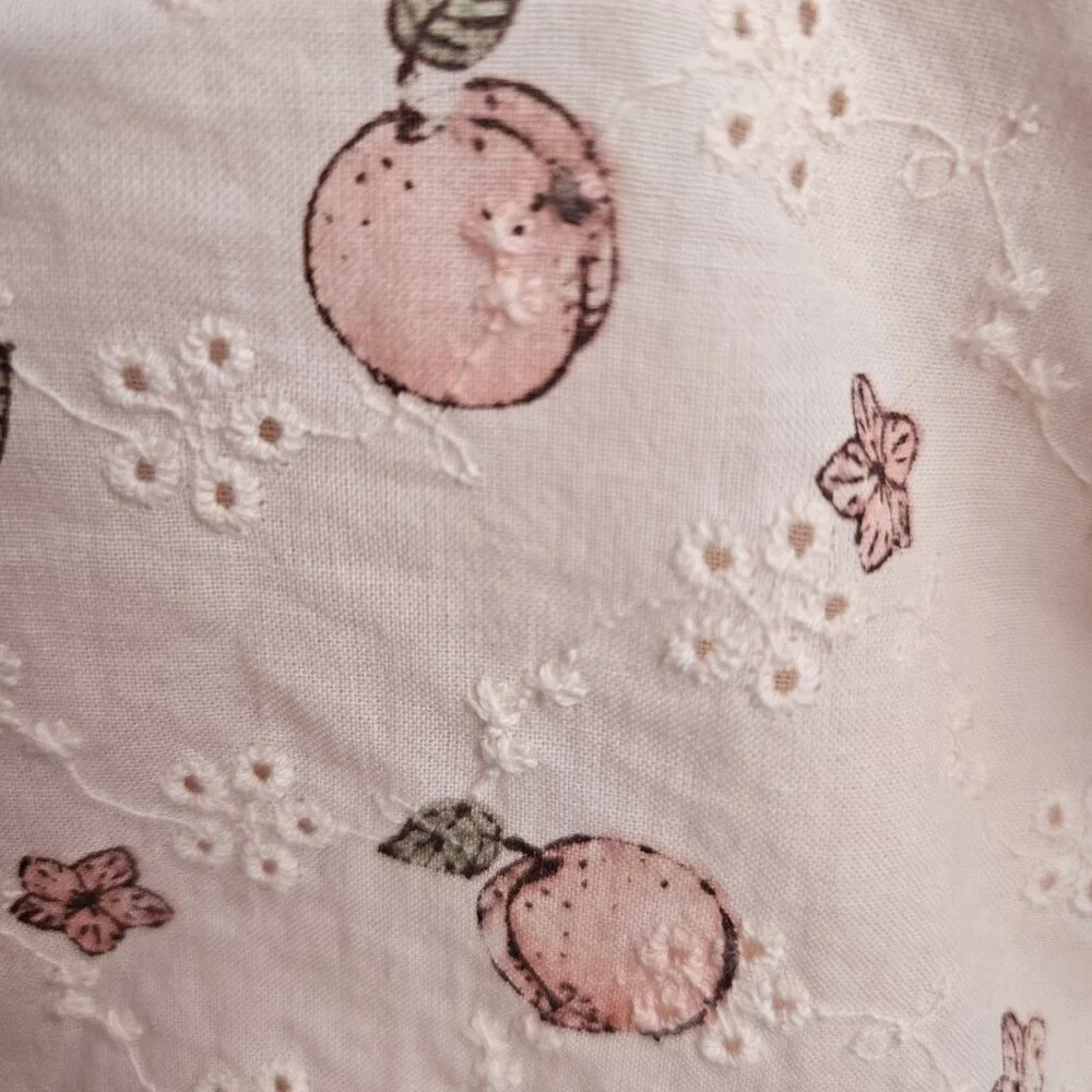 NWT Rabbit + Bear Organic Peaches and Flowers Print Eyelet Dress Size 3T